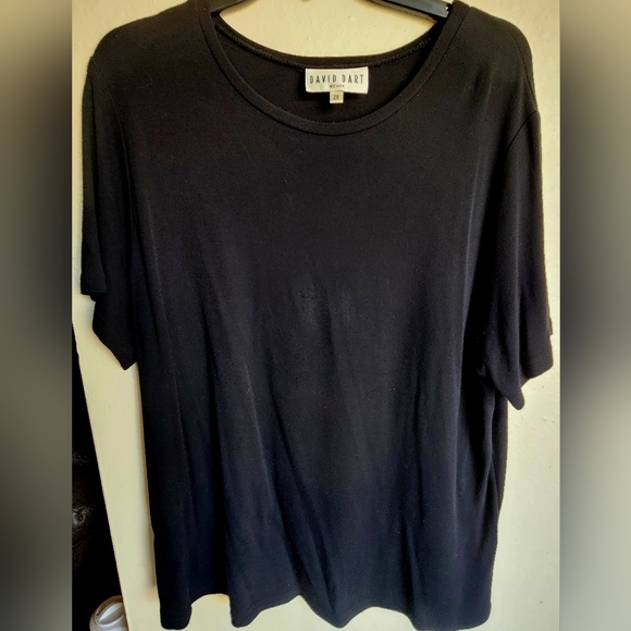 David Dart Women's Plus Size Black Short Sleeve Shirt - Picture 1 of 4